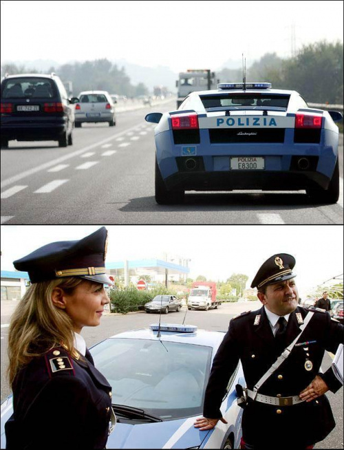 tylko we Włoszech #auto #policja #italia #lamborgini #drogówka