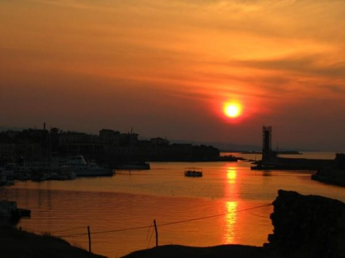 Zachód słońca - Chania Port