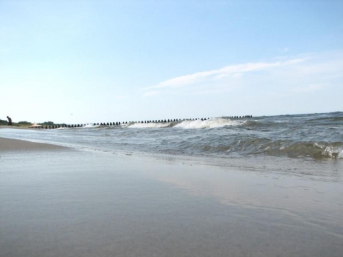 Chałupy - plaża z perspektywy fali