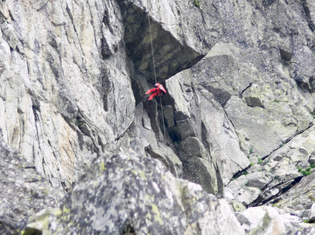 Alpiniści na zachodniej ścianie Kościelca