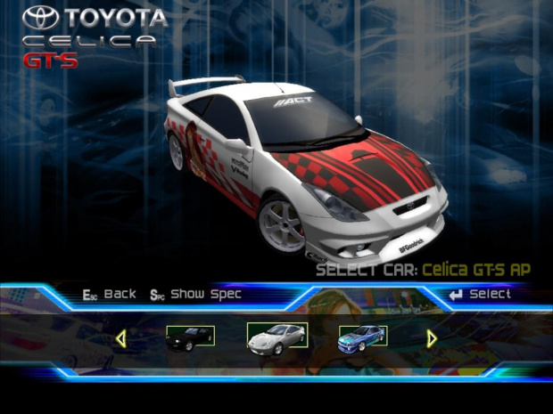 Screen z gry SRS. Samochód: Toyota Celica GT-S Action Package Tuned.