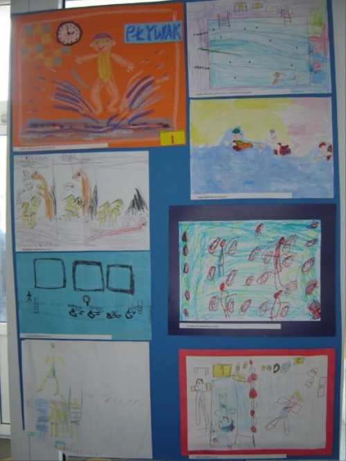 Konkurs rysunkowy w Plywaku - Kuby rysunki - dwa dolne po lewej