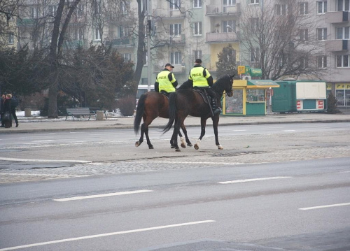 Po Czestochowie jezdzili sobie na koniach służby porządkowe ;-)