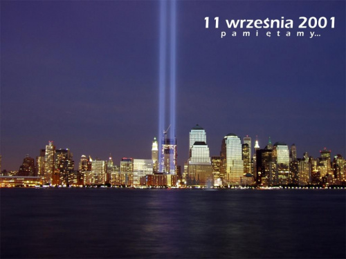 Tapeta z okazji 5. rocznicy zamachów na Nowy Jork i Waszyngton 11 września 2001 roku.