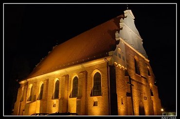 Kociół w. Wojciecha - "Skałka Poznańska" #Poznań #miasto #noc #kościół #mosty #lampy