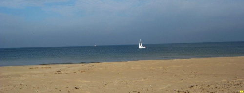 Sobieszewo-pazdziernikowo #widok #morze #jacht #żaglówka #plaża #panorama
