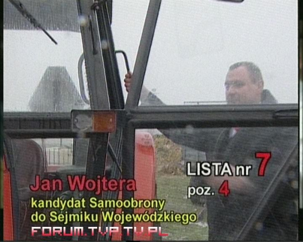 Jan Wojtera - kandydat Samoobrony RP do Sejmiku Wojewódzkiego. Wybory samorządowe 2006, województwo łódzkie. #wybory #Wybory2006 #WyborySamorządowe #SpotyWyborcze #kandydaci #SpotWyborczy #PłatneOgłoszenieWyborcze