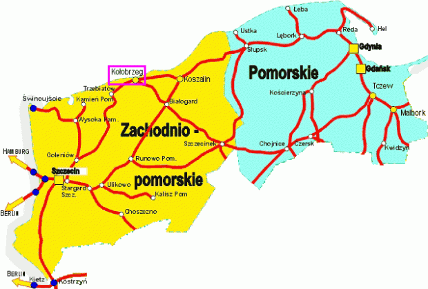 Mapa kolejowa woj. zachodniopomorskiego i pomorskiego z 2004 roku. #kolej