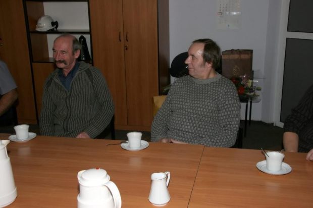 Pożegnanie z zakładem w dniu 27.11.2006 w salce EC2 #EC2 #emeryci #Mirek #Paczyński #Sobczak #Waldi