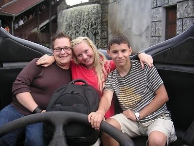 Bartosch, Agi und Ich in River Quest in Phantasialand.