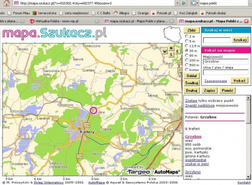 Mapa dojazdu do Grzybna koło Kartuz #MapaGrzybno