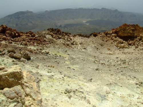 El Teide - Krater i żółty osad siarki #Teneryfa