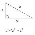 Rysunek i wzór na twierdzenie Pitagorasa