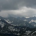 Burza nad Tatrami Wysokimi , widok ze Świnicy